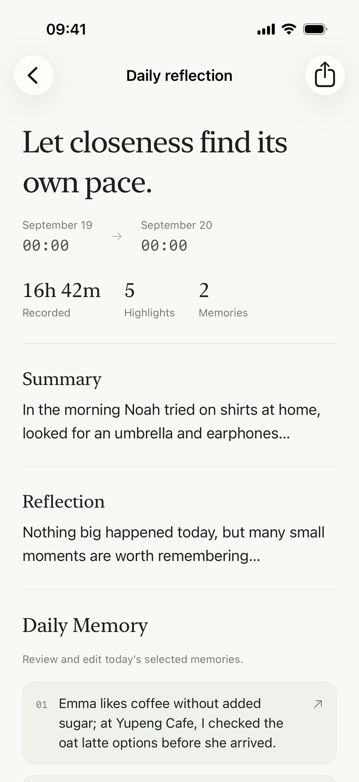 Auday daily reflection · Fictional demo data